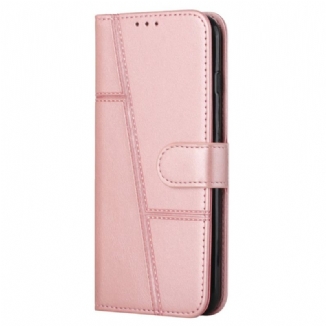 Capa Folio Para Samsung Galaxy S22 5G De Cordão Strappy Geo Leather Effect