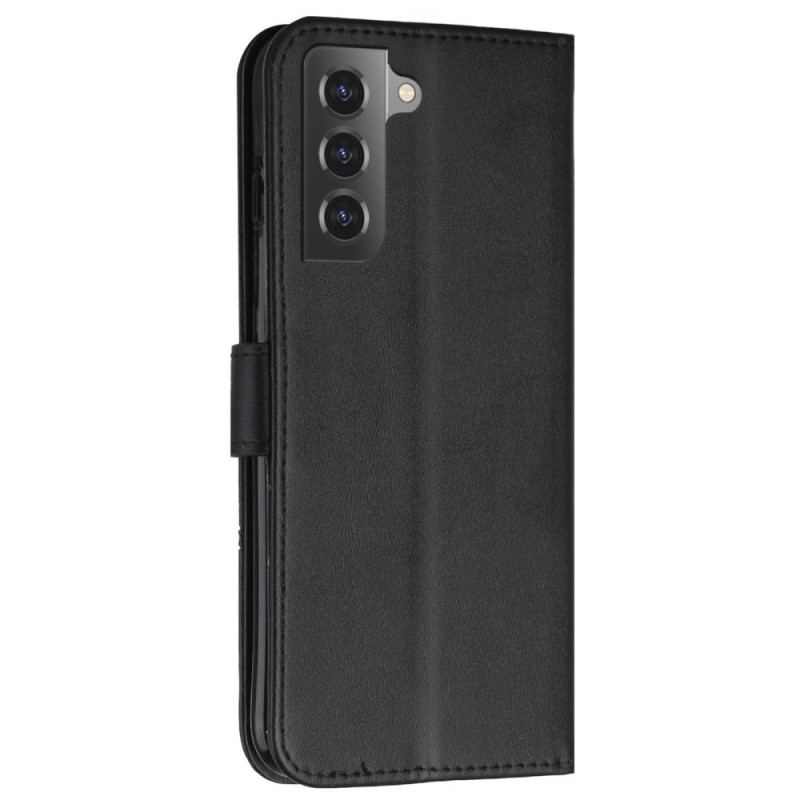 Capa Folio Para Samsung Galaxy S22 5G De Cordão Strappy Geo Leather Effect