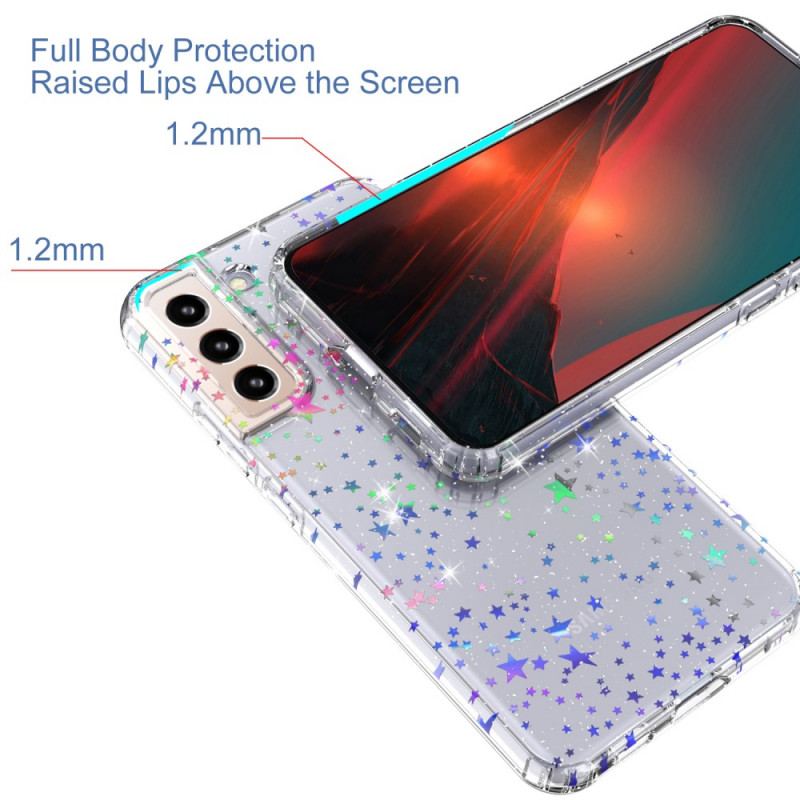 Capa Para Samsung Galaxy S22 5G Estrelas Flexíveis De Silicone