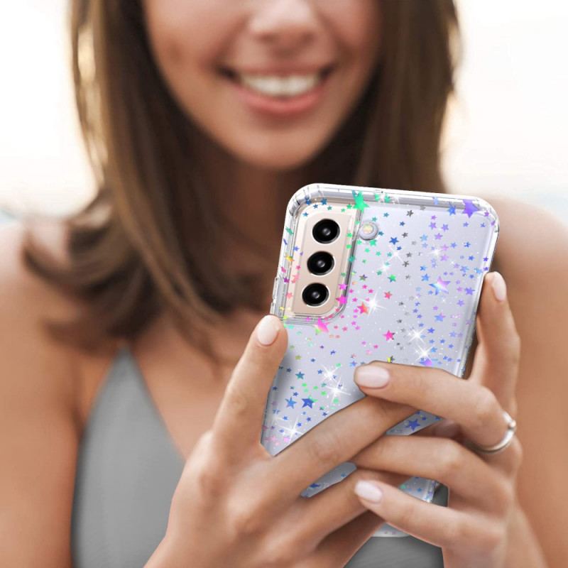 Capa Para Samsung Galaxy S22 5G Estrelas Flexíveis De Silicone