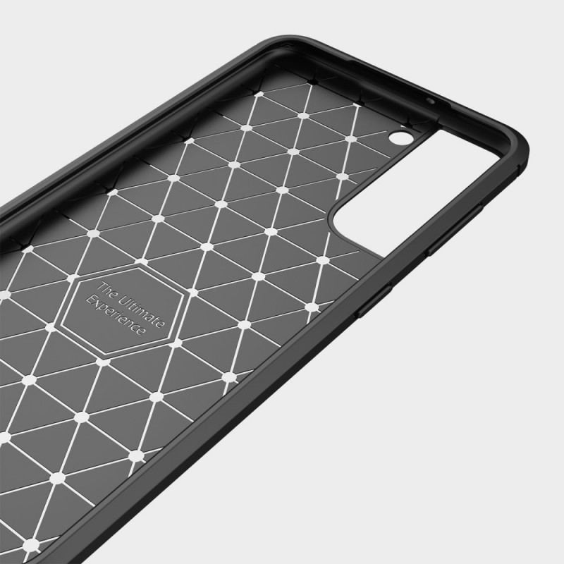 Capa Para Samsung Galaxy S22 5G Fibra De Carbono Escovada