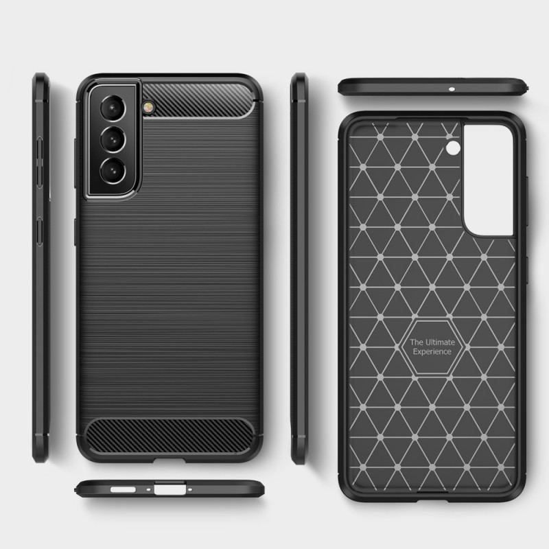 Capa Para Samsung Galaxy S22 5G Fibra De Carbono Escovada