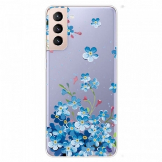 Capa Para Samsung Galaxy S22 5G Flores Azuis