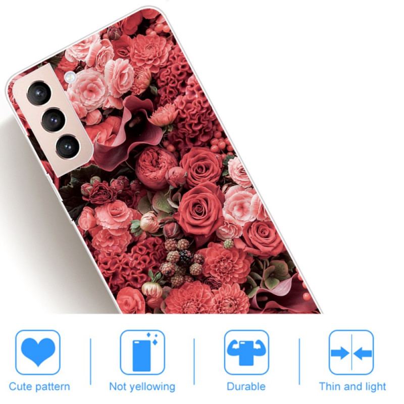 Capa Para Samsung Galaxy S22 5G Flores Cor De Rosa