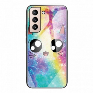 Capa Para Samsung Galaxy S22 5G Gato De Vidro Temperado