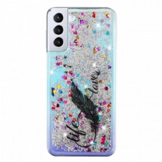 Capa Para Samsung Galaxy S22 5G Lantejoulas Life & Love