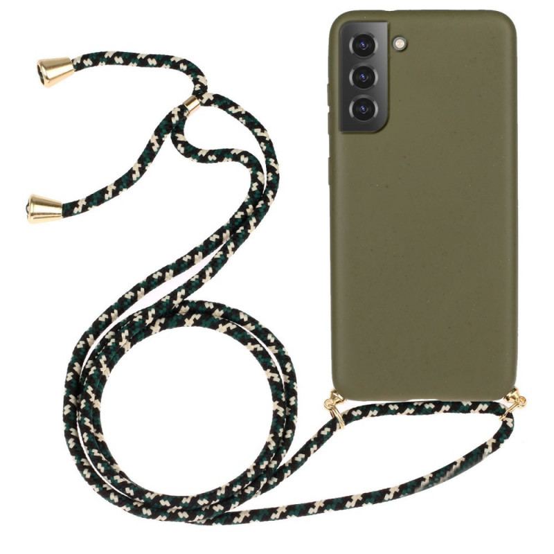 Capa Para Samsung Galaxy S22 5G Palha De Trigo Com Cordão