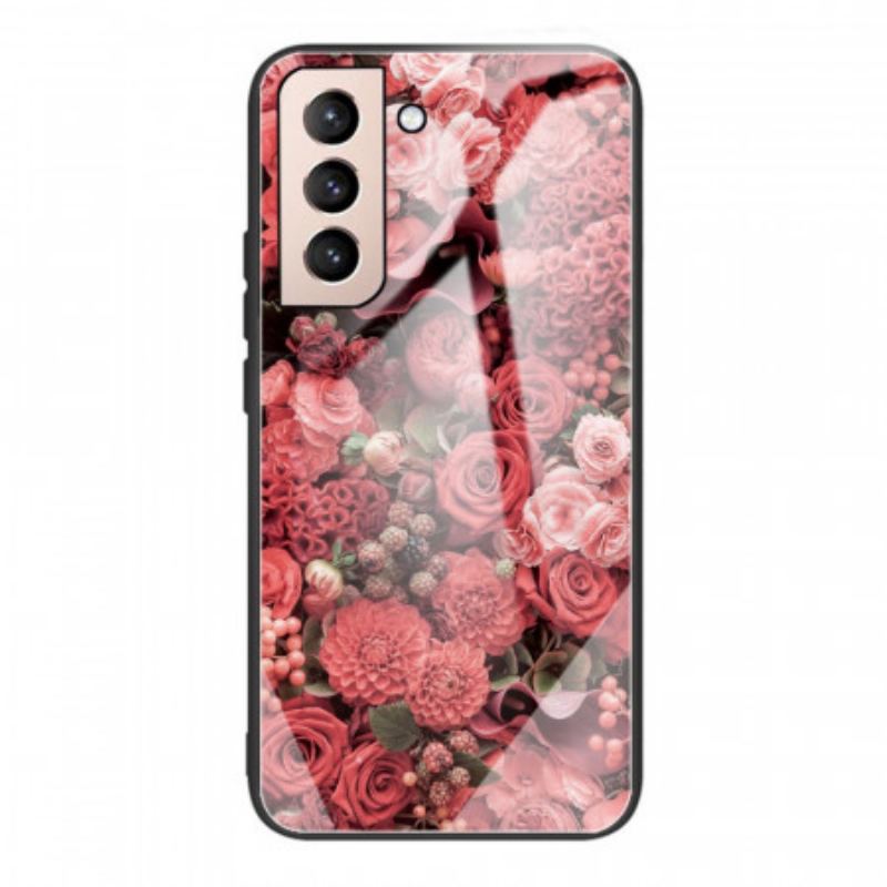 Capa Para Samsung Galaxy S22 5G Rose Flowers Vidro Temperado