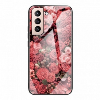 Capa Para Samsung Galaxy S22 5G Rose Flowers Vidro Temperado