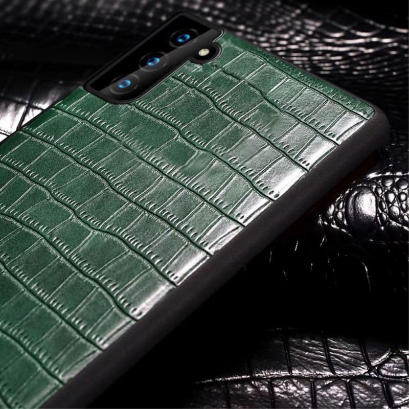 Capa Para Samsung Galaxy S22 5G Sulada Efeito Pele De Crocodilo