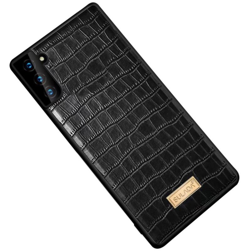 Capa Para Samsung Galaxy S22 5G Sulada Efeito Pele De Crocodilo