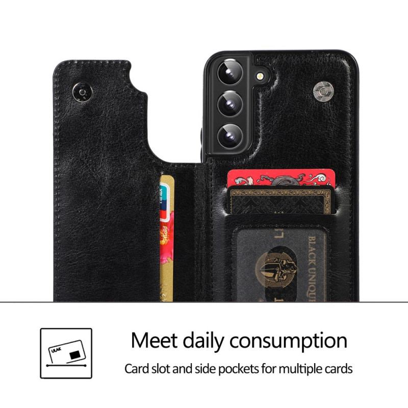 Capa Para Samsung Galaxy S22 5G Suporte De Cartão De Design De Couro