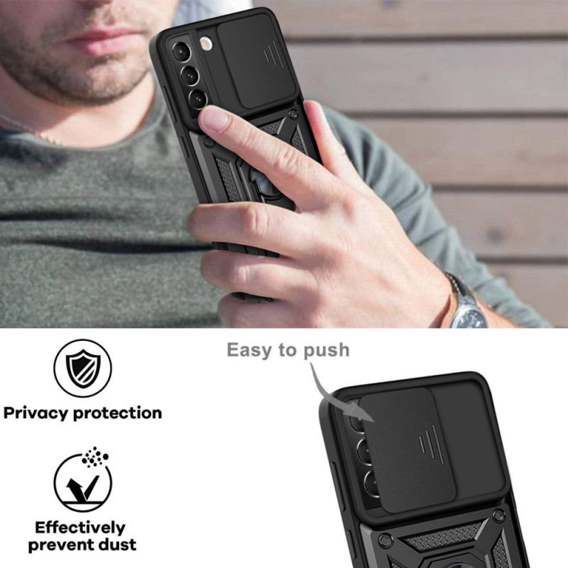 Capa Para Samsung Galaxy S22 5G Suporte E Protetores Para Lentes De Design