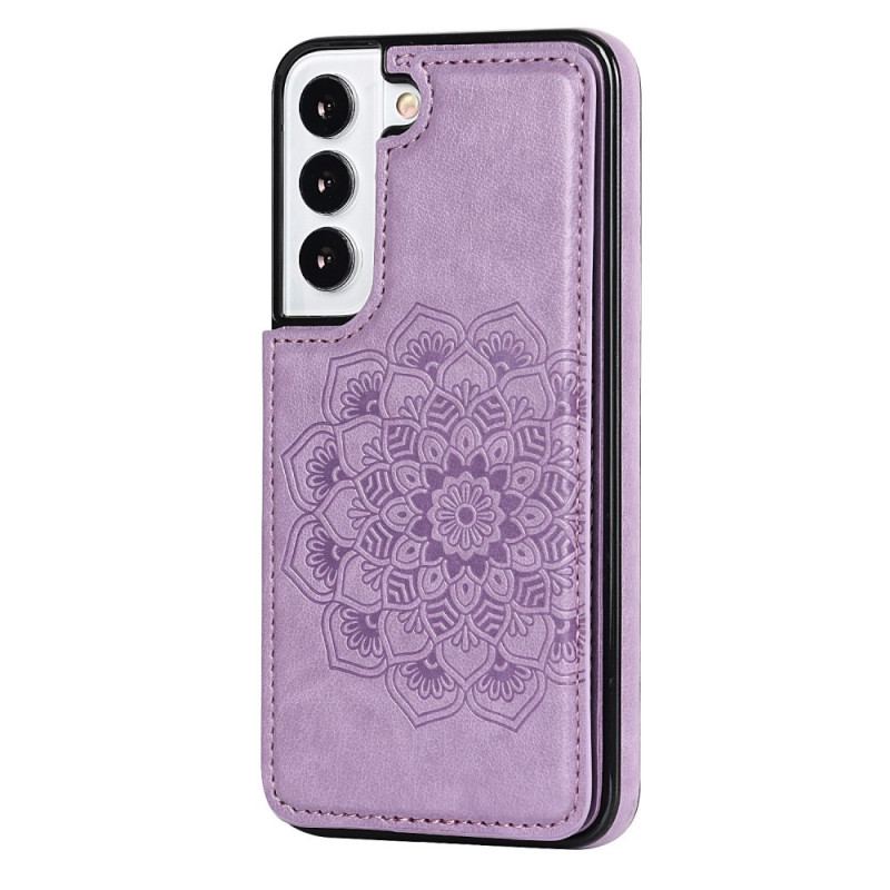 Capa Para Samsung Galaxy S22 5G Titular De Cartão De Impressão De Mandala