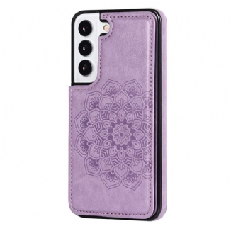 Capa Para Samsung Galaxy S22 5G Titular De Cartão De Impressão De Mandala