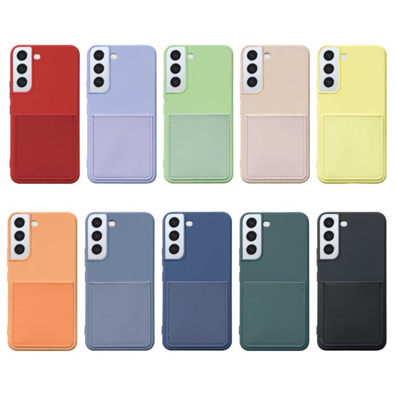 Capa Para Samsung Galaxy S22 5G Titular De Cartão De Silicone Líquido