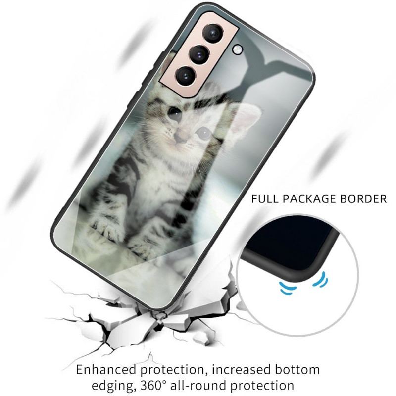 Capa Para Samsung Galaxy S22 5G Vidro Temperado Gatinho