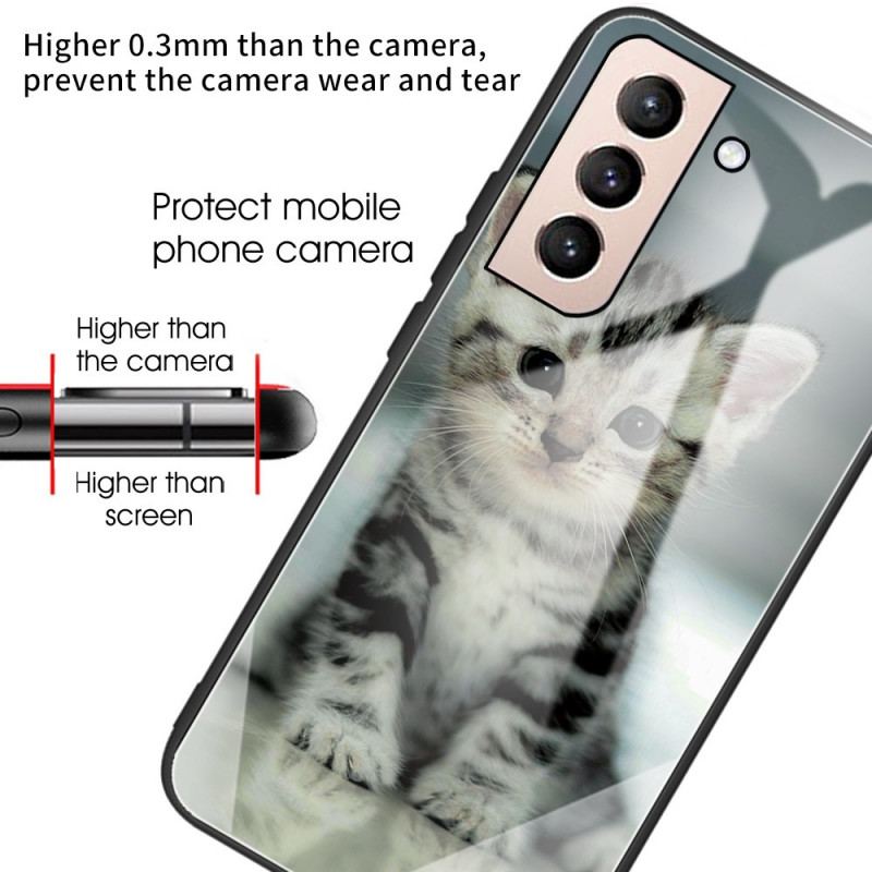 Capa Para Samsung Galaxy S22 5G Vidro Temperado Gatinho