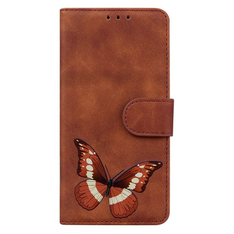 Capa De Couro Para Oppo Reno 8 Lite Borboleta