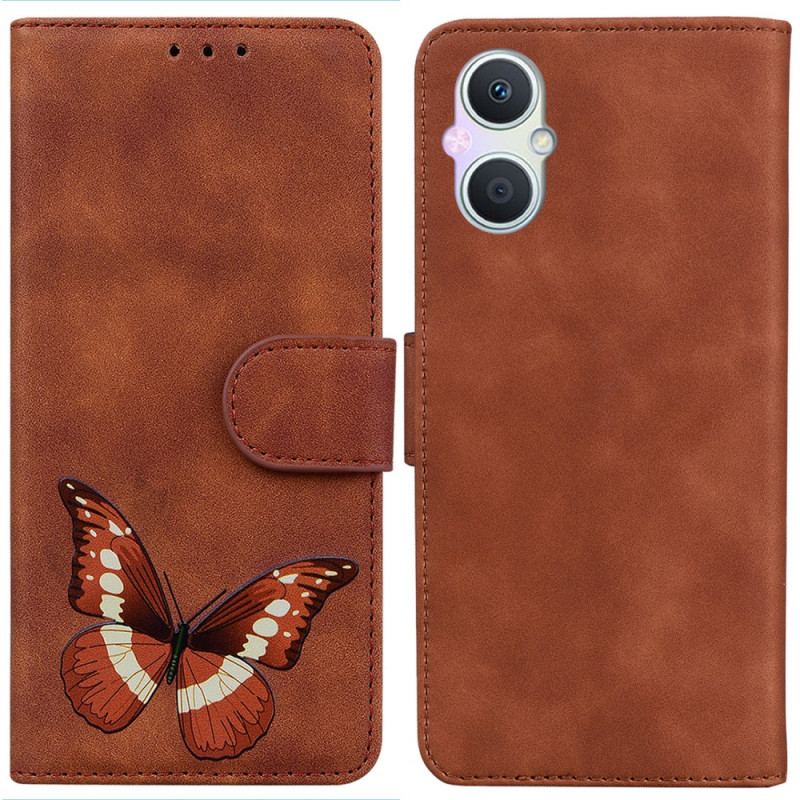 Capa De Couro Para Oppo Reno 8 Lite Borboleta