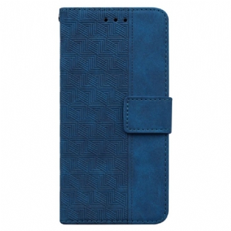 Capa De Couro Para Oppo Reno 8 Lite De Cordão Padrão De Tiras