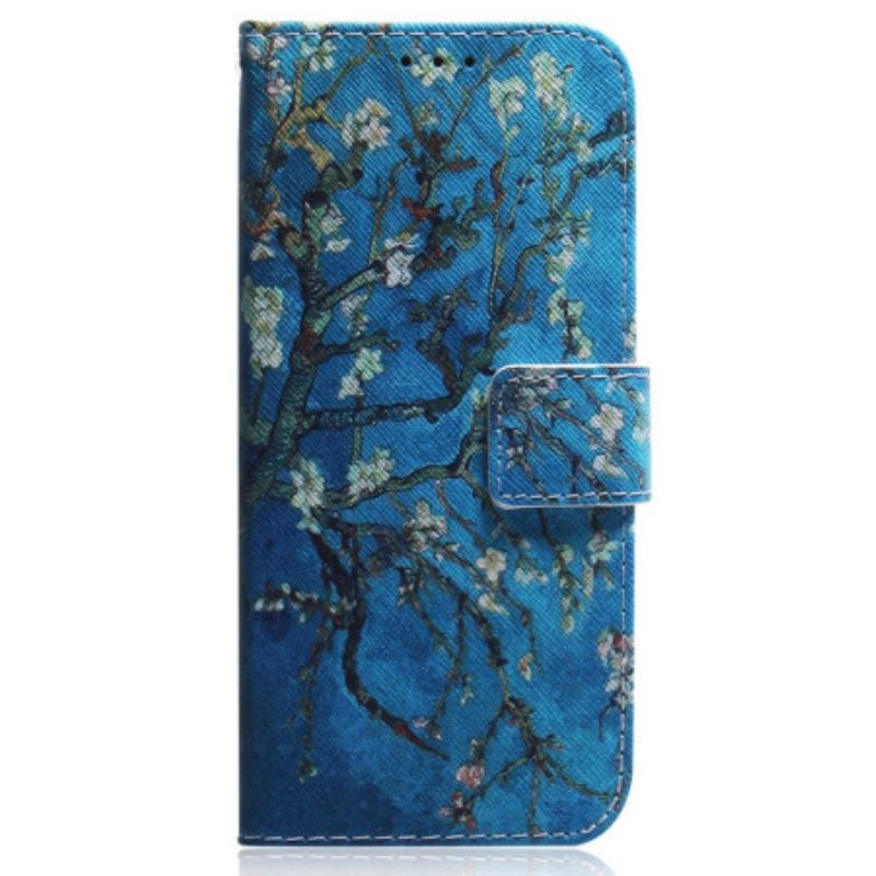 Capa De Couro Para Oppo Reno 8 Lite Ramos Floridos