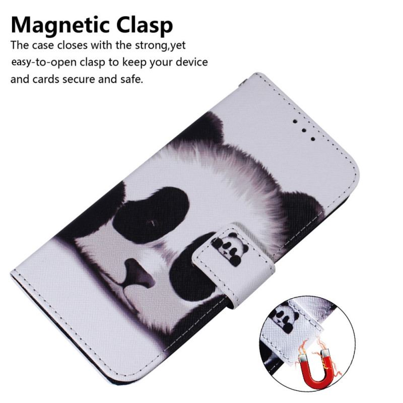 Capa Em Pele Para Oppo Reno 8 Lite Panda