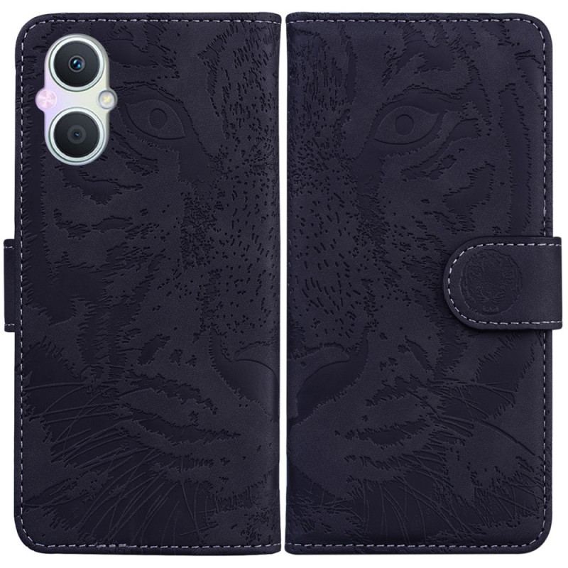 Capa Em Pele Para Oppo Reno 8 Lite Pegada De Tigre