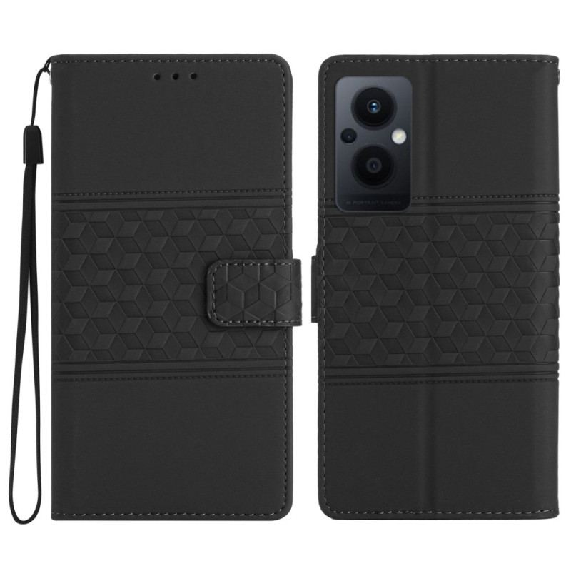 Capa Flip Para Oppo Reno 8 Lite Cubos 3d