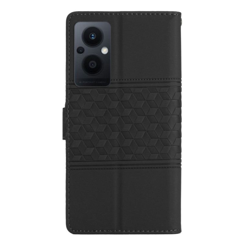 Capa Flip Para Oppo Reno 8 Lite Cubos 3d