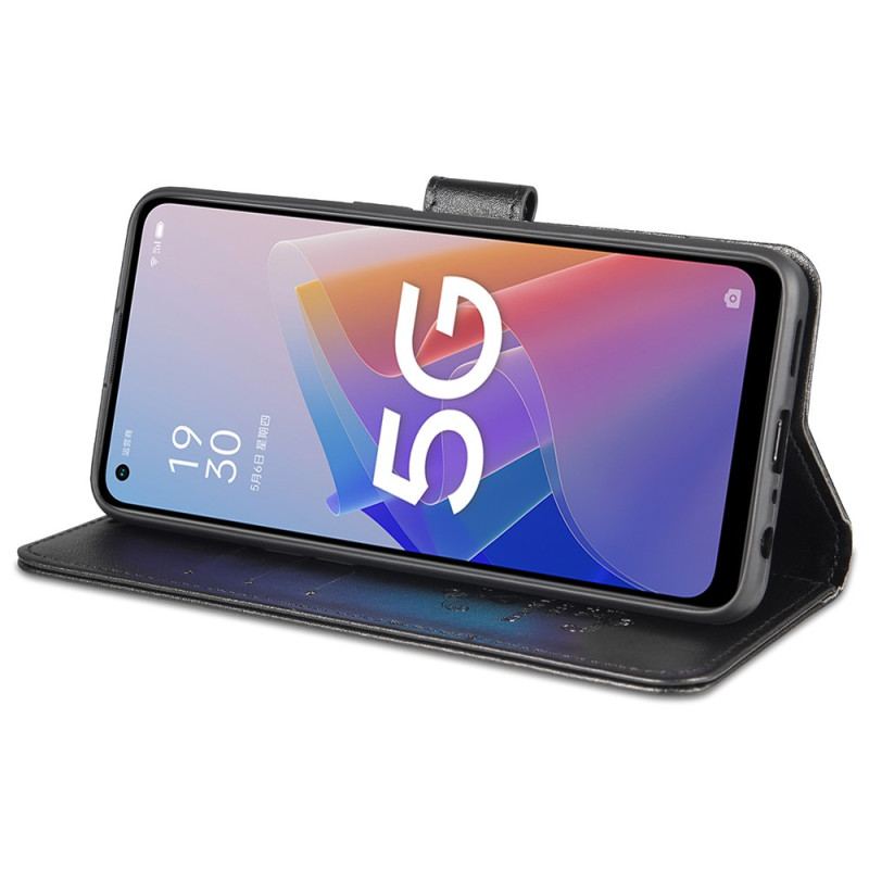 Capa Flip Para Oppo Reno 8 Lite Estilo De Couro Azns