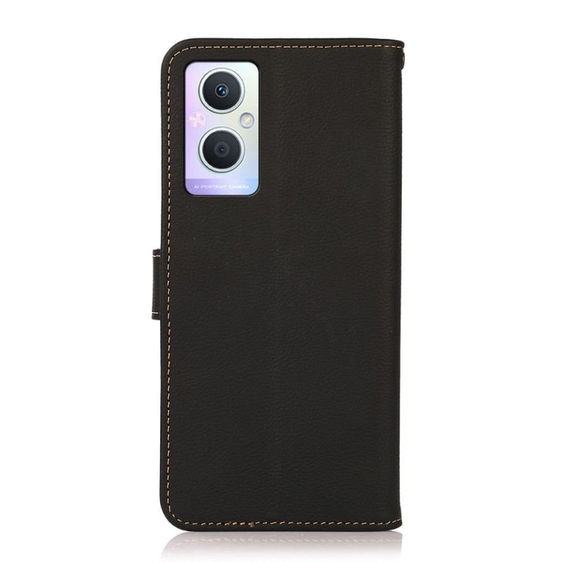 Capa Flip Para Oppo Reno 8 Lite Khazneh Rfid Couro Genuíno