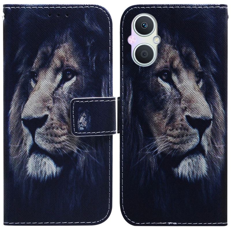 Capa Flip Para Oppo Reno 8 Lite Leão Sonhador