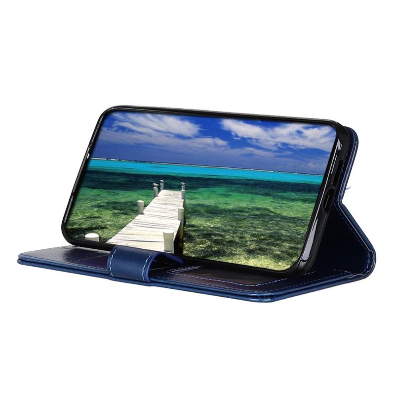 Capa Flip Para Oppo Reno 8 Lite Refinamento De Couro Sintético