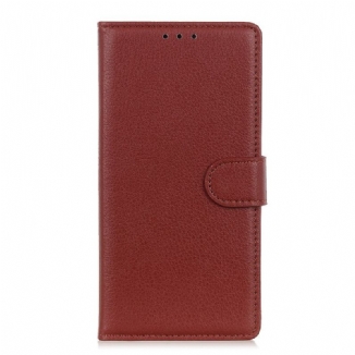 Capa Folio Para Oppo Reno 8 Lite Estilo Tradicional De Couro Lichia