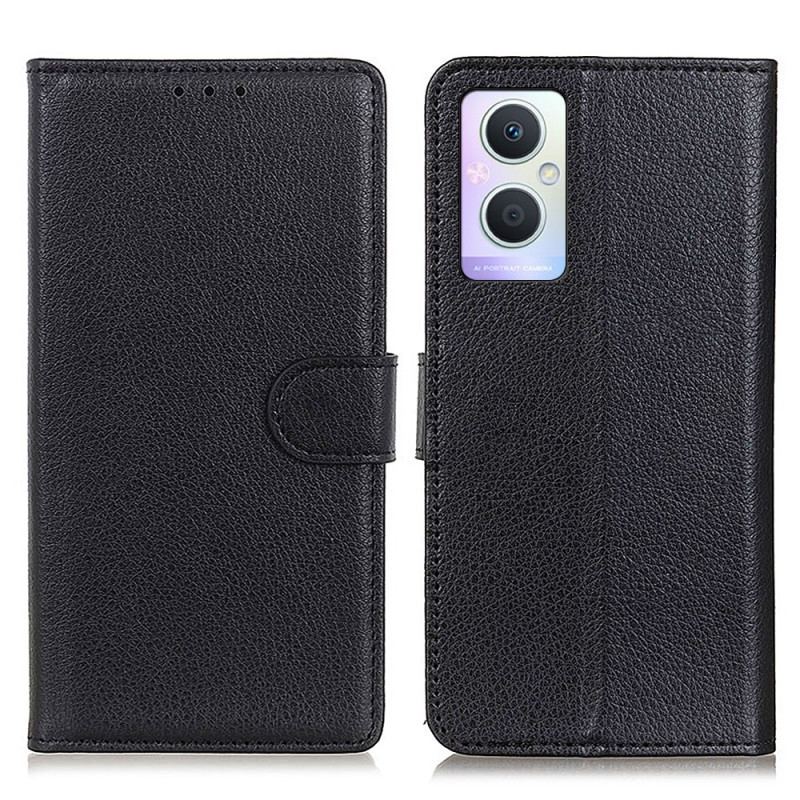 Capa Folio Para Oppo Reno 8 Lite Estilo Tradicional De Couro Lichia