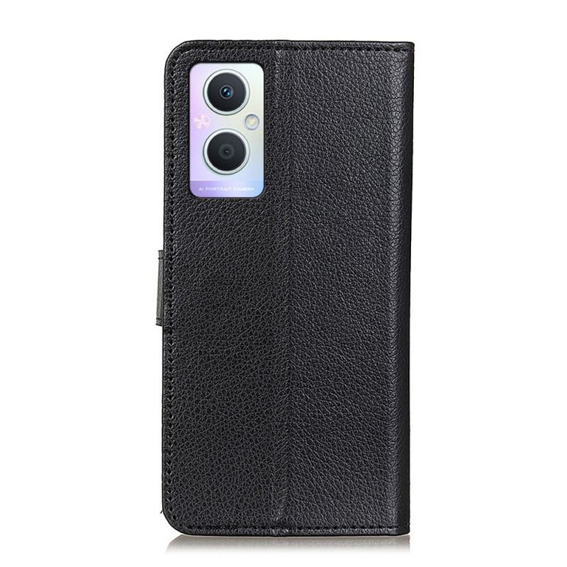 Capa Folio Para Oppo Reno 8 Lite Estilo Tradicional De Couro Lichia