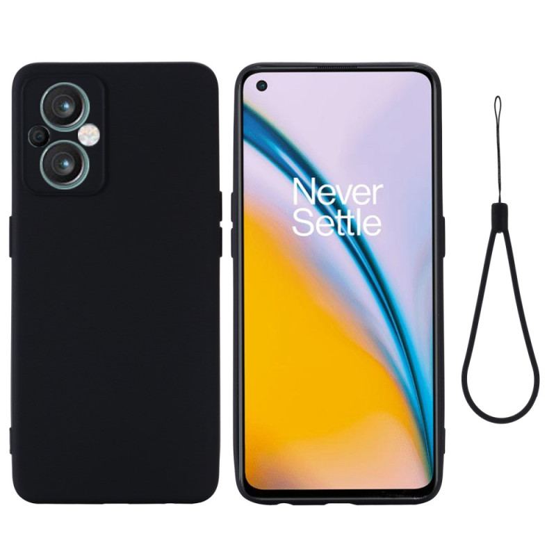 Capa Para Oppo Reno 8 Lite De Cordão Tiras De Silicone Líquido