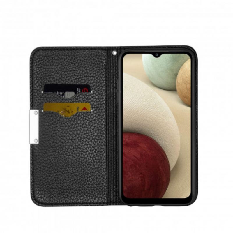 Capa De Celular Para Samsung Galaxy A22 Flip Couro Falso Lichia Ultra Chic