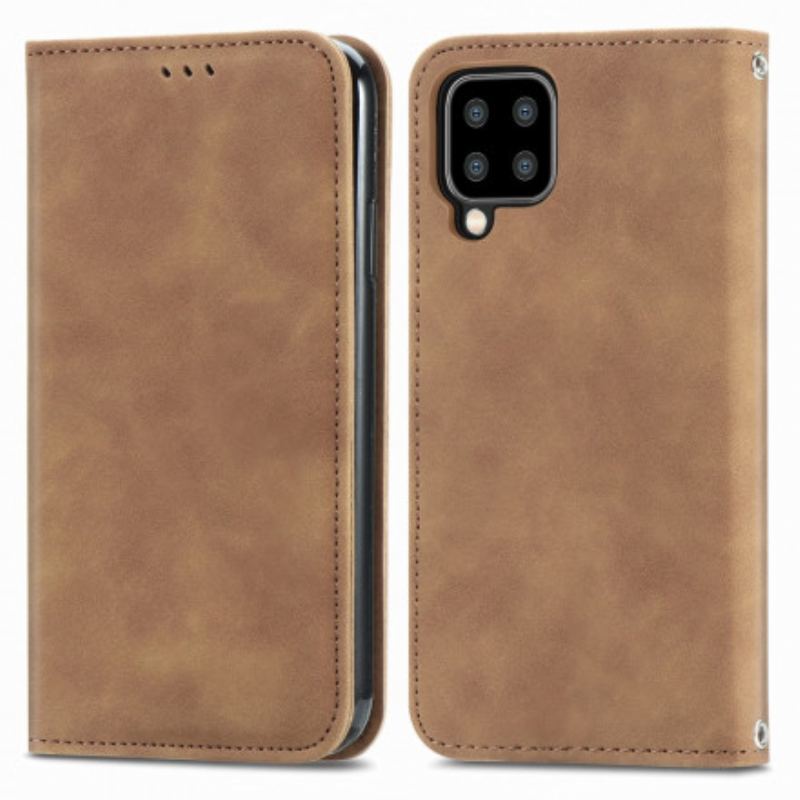 Capa De Celular Para Samsung Galaxy A22 Flip Couro Falso Vintage