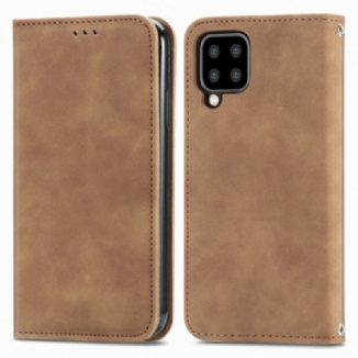 Capa De Celular Para Samsung Galaxy A22 Flip Couro Falso Vintage