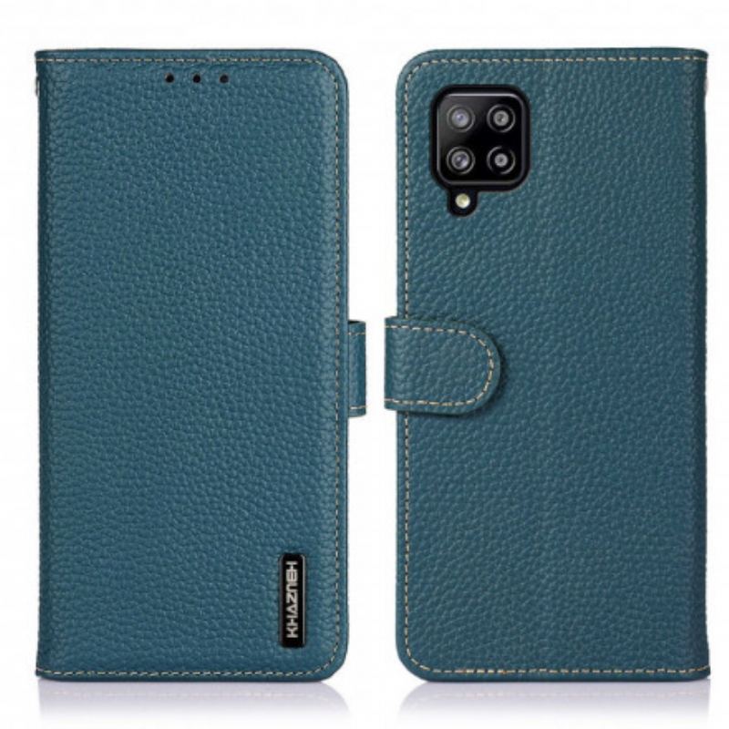 Capa De Couro Para Samsung Galaxy A22 Khazneh Lichia Couro