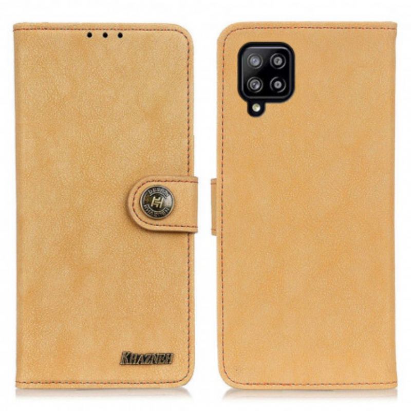 Capa De Couro Para Samsung Galaxy A22 Khazneh Retrô Split Couro Sintético