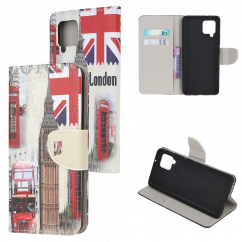 Capa De Couro Para Samsung Galaxy A22 Vida Em Londres