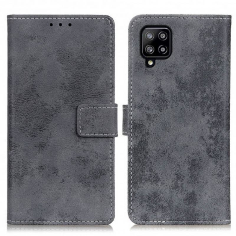 Capa Em Pele Para Samsung Galaxy A22 Efeito Couro Vintage