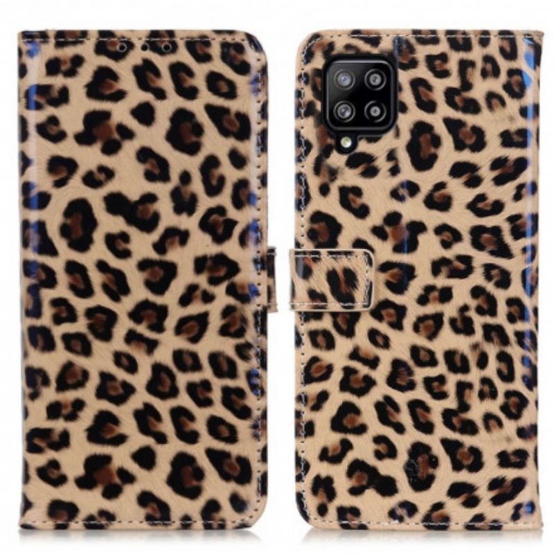 Capa Em Pele Para Samsung Galaxy A22 Leopardo Simples