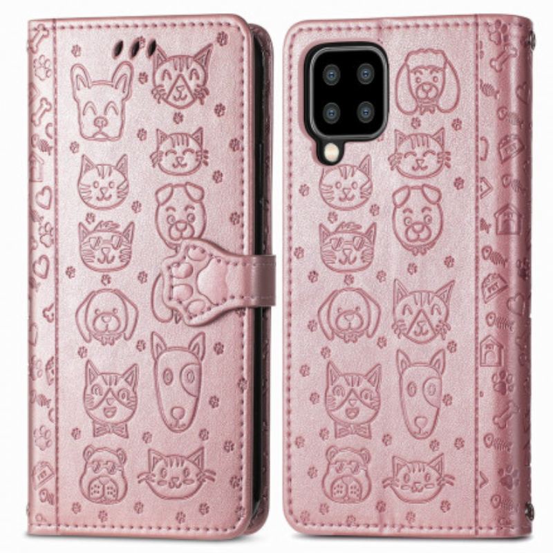 Capa Flip Para Samsung Galaxy A22 Animais Animados