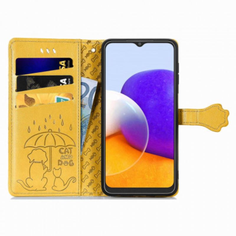 Capa Flip Para Samsung Galaxy A22 Animais Animados