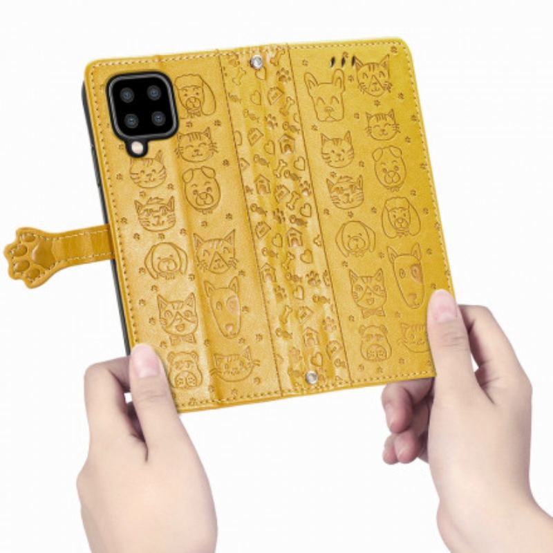 Capa Flip Para Samsung Galaxy A22 Animais Animados