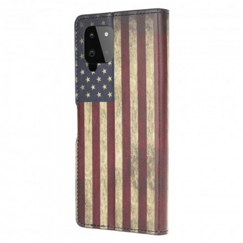 Capa Flip Para Samsung Galaxy A22 Bandeira Americana